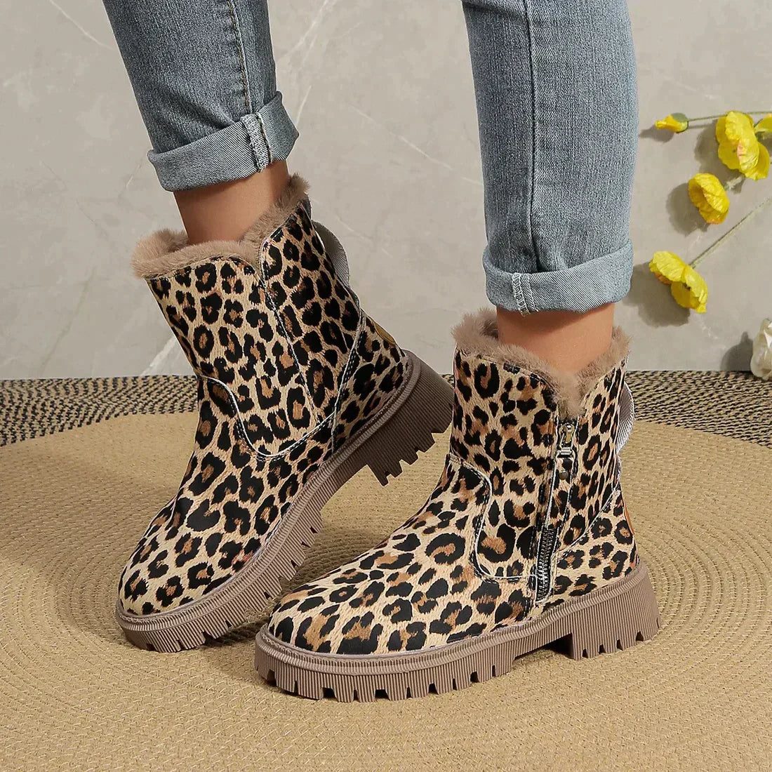Amica – Women's Elegant Boots Leopard Print