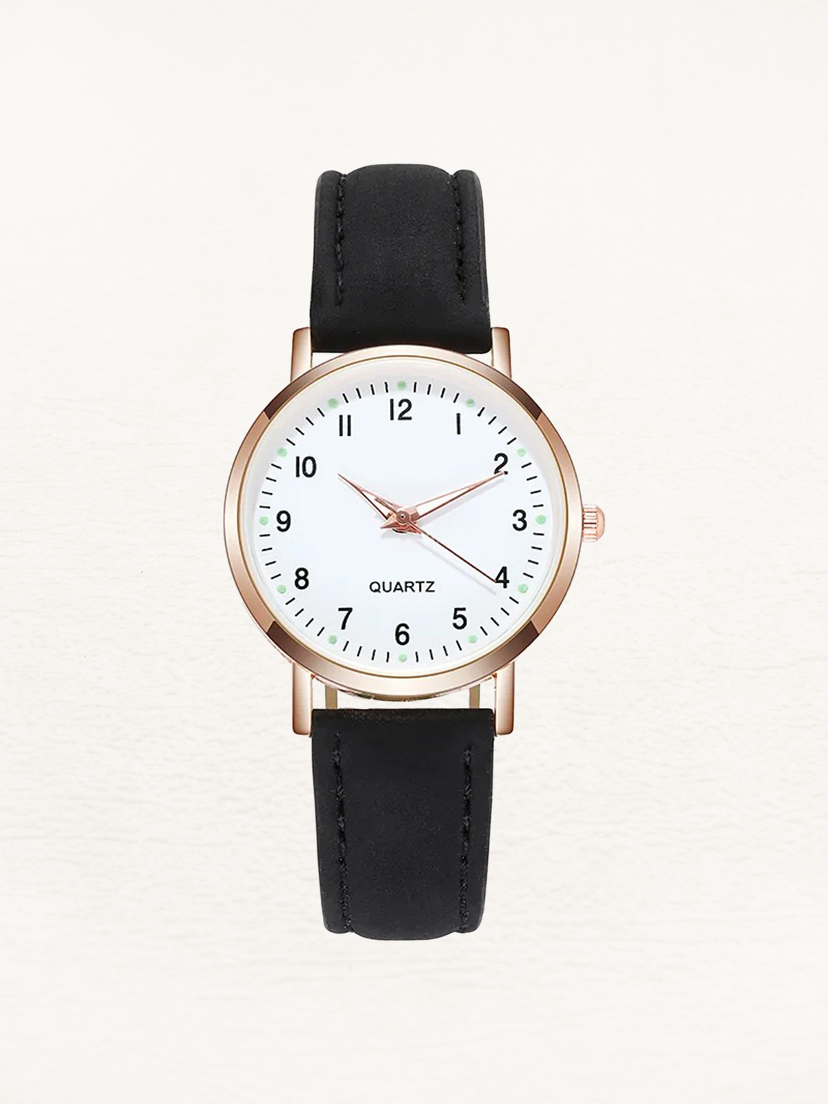 Women's Classic Leather Strap Watch - Round Dial Wristwatch For Elegant Everyday Style