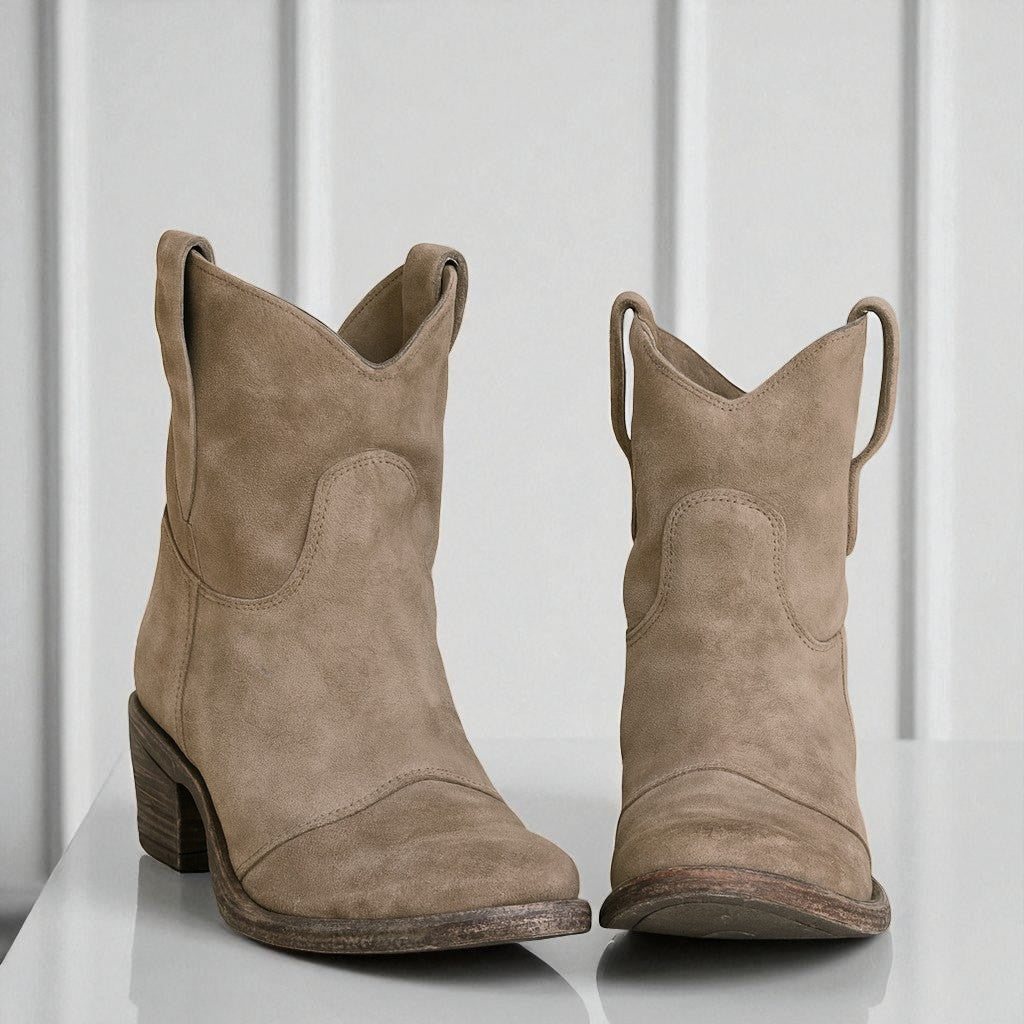 Katia - Women's Western Ankle Boots with Wide Heel