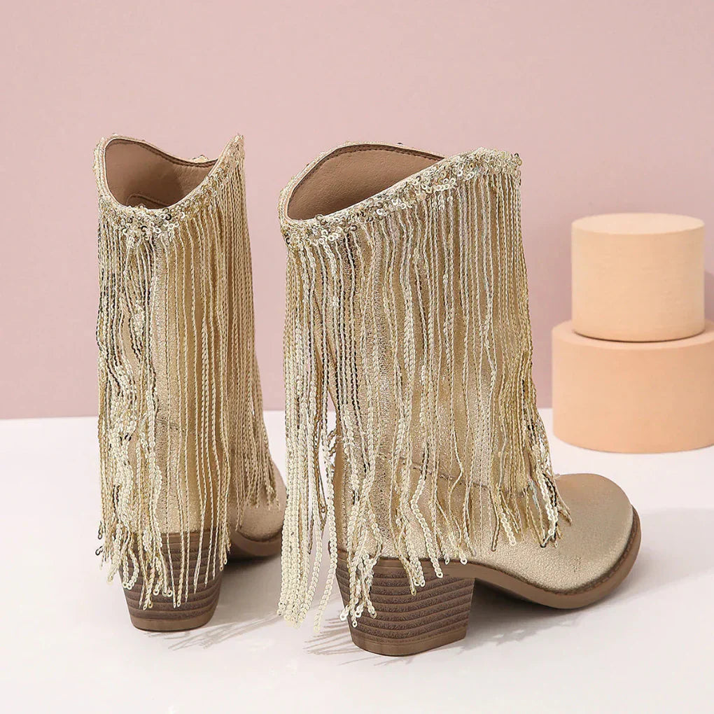 Lucrezia - Elegant Women's Ankle Boots with Trendy Fringes