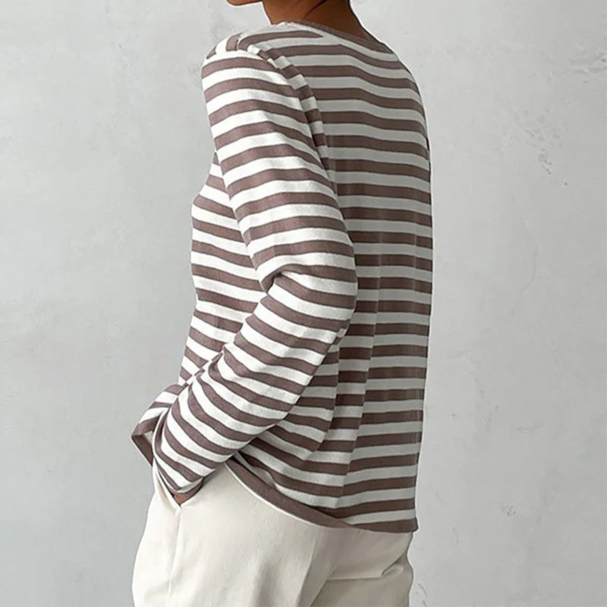 Umbra – Classic Long Sleeve Striped T-Shirt for Women