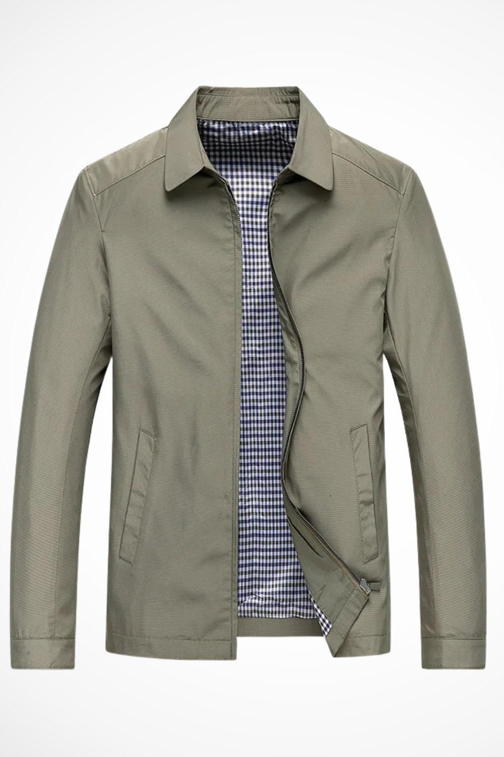 Men's Classic Harrington Jacket With A Zipper And Textured Design – A Stylish Jacket For Everyday Wear, Leisure, And Smart-casual Looks