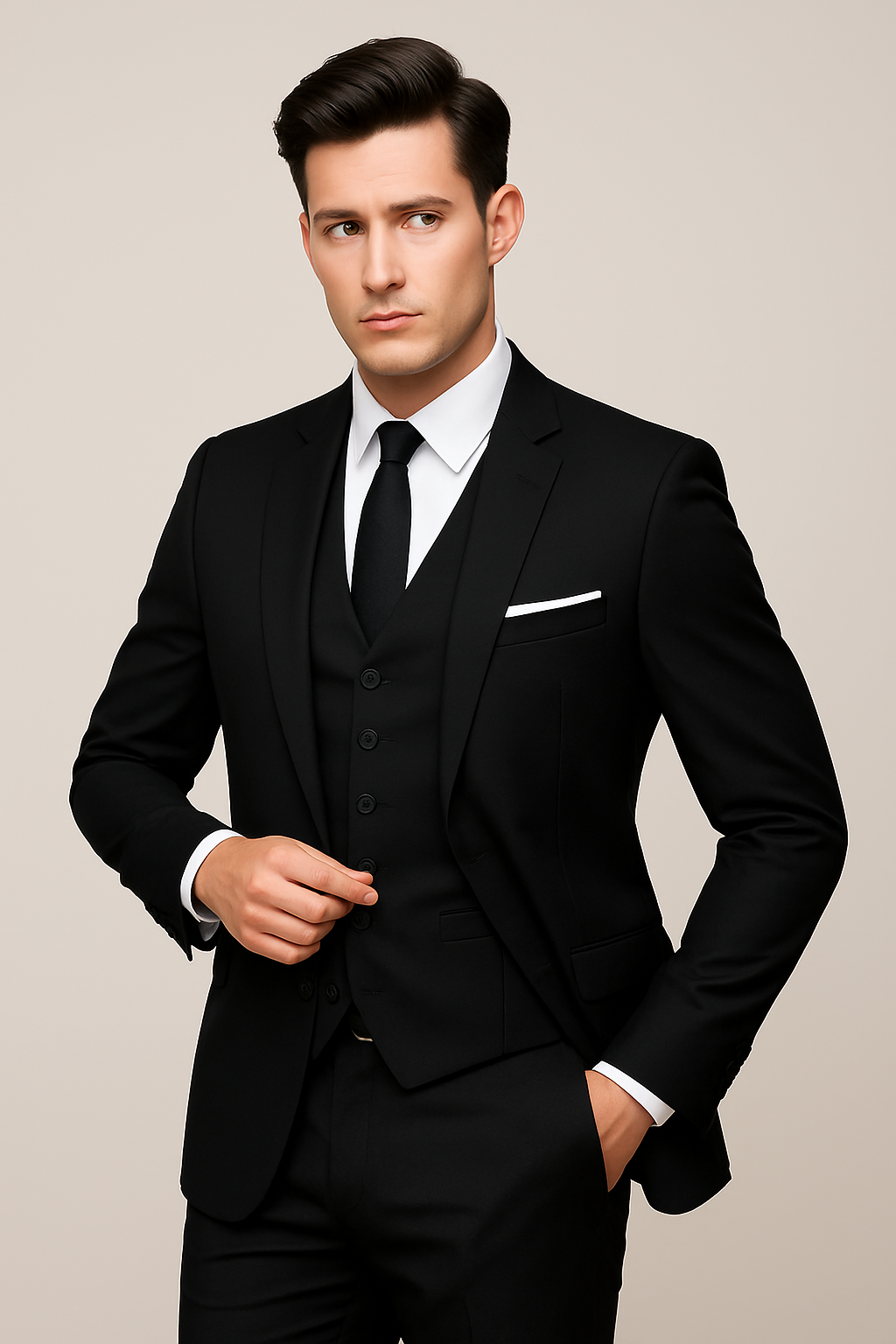 Men's Three-piece Suit - Lightweight Spring Formalwear For Weddings And Special Events