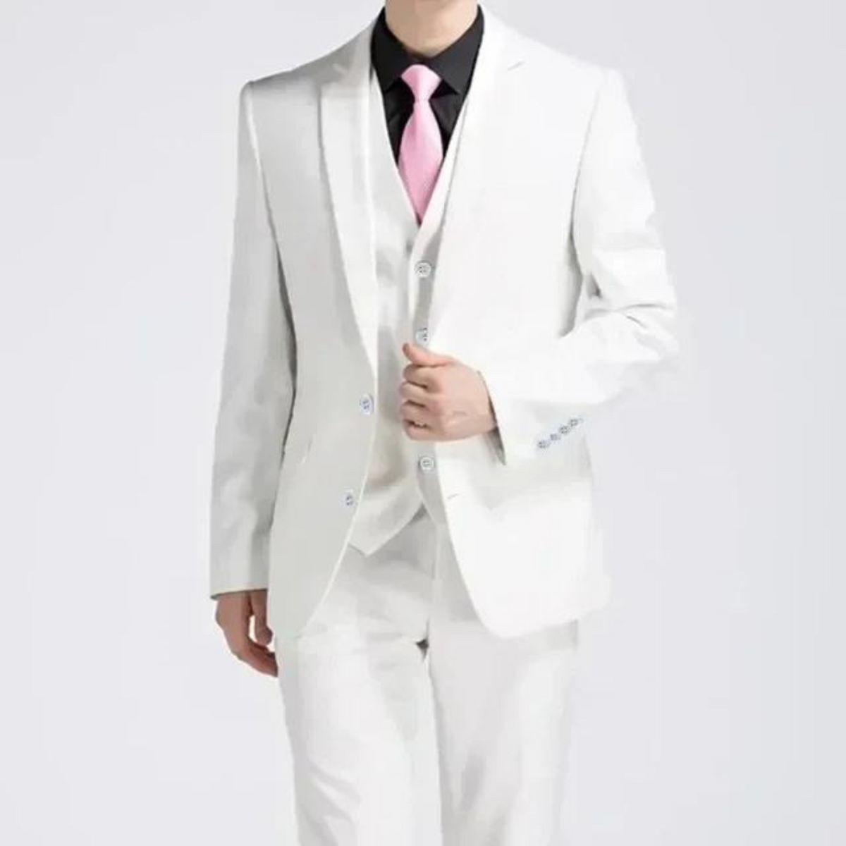Men's Three-piece Single-button Suit - Spring And Summer Formalwear For Weddings And Business Events