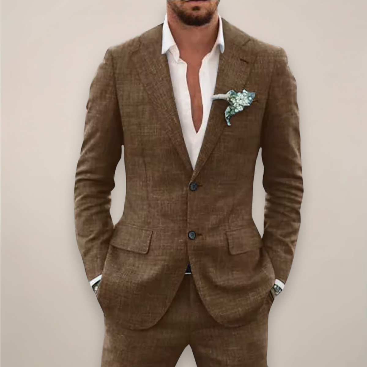 Men's Lightweight 2-piece Suit With A Single-breasted Jacket – An Elegant Summer Suit For Weddings, Parties, And Formal Occasions