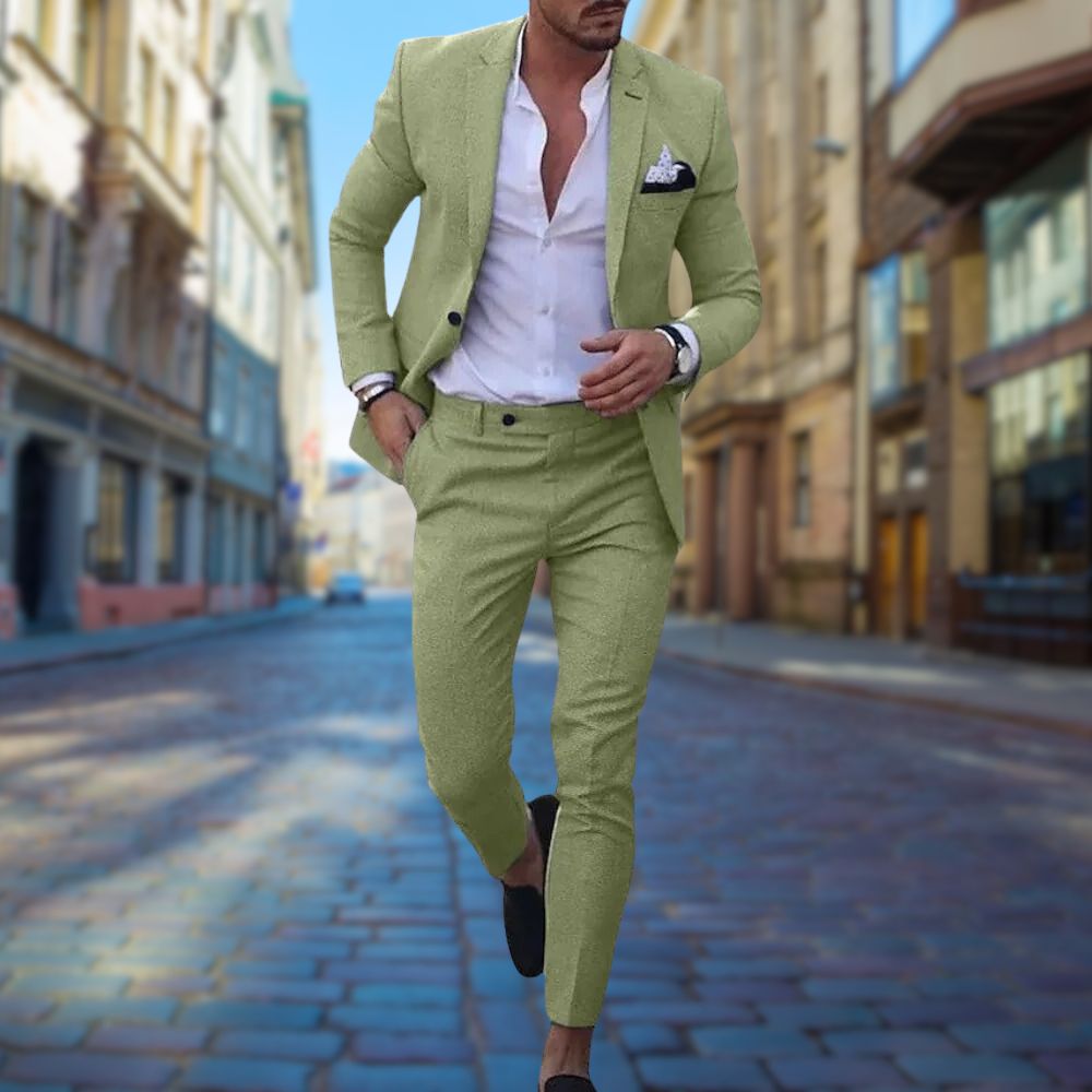Men's Slim-fit Suit With A Tailored Fit – A Stylish And Comfortable Suit For The Office, Parties, And Formal Occasions