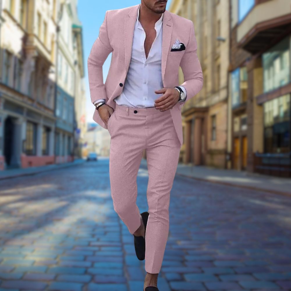 Men's Slim-fit Suit With A Tailored Fit – A Stylish And Comfortable Suit For The Office, Parties, And Formal Occasions