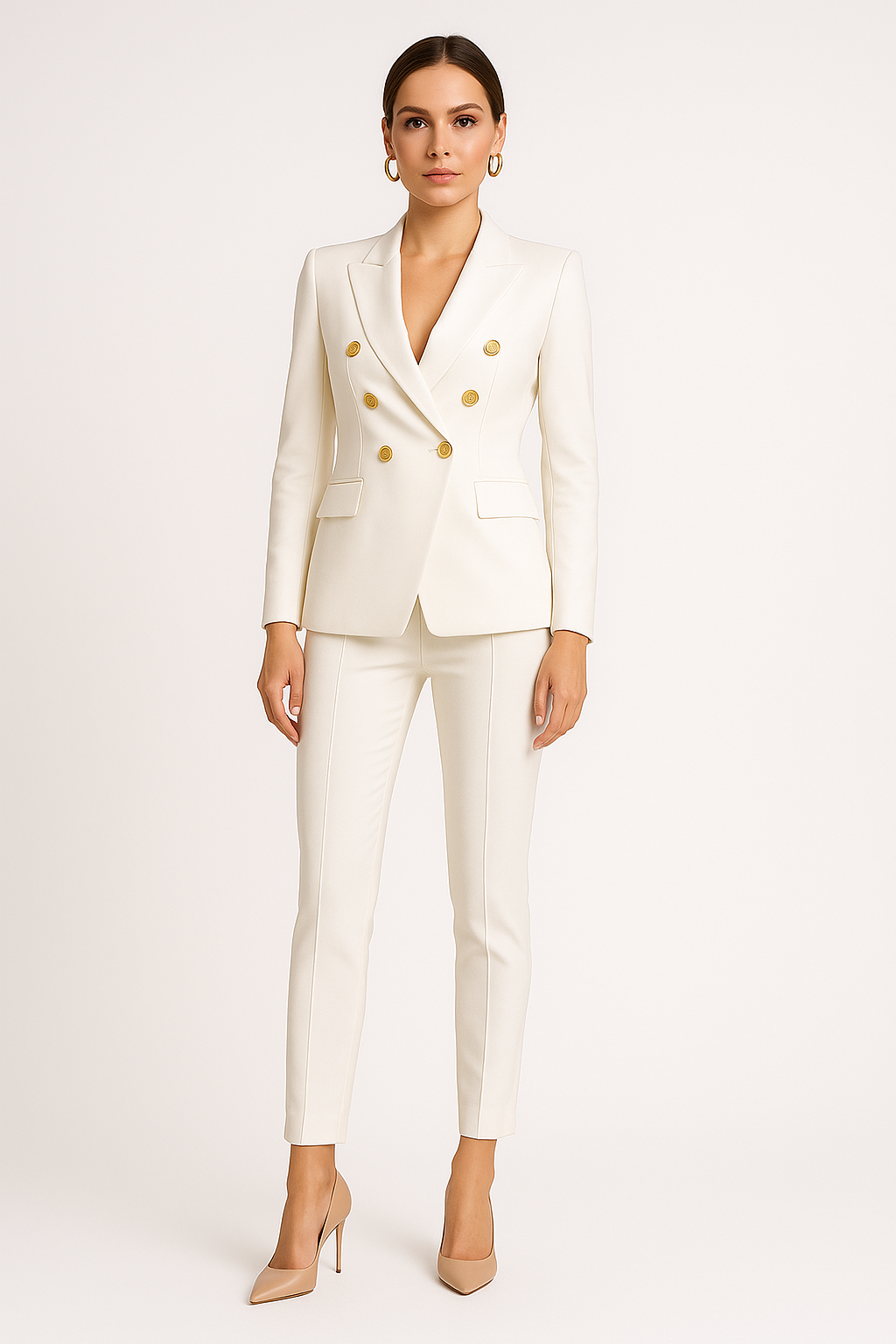 Michela - Elegant and Modern Double-Breasted Women's Trousers Suit