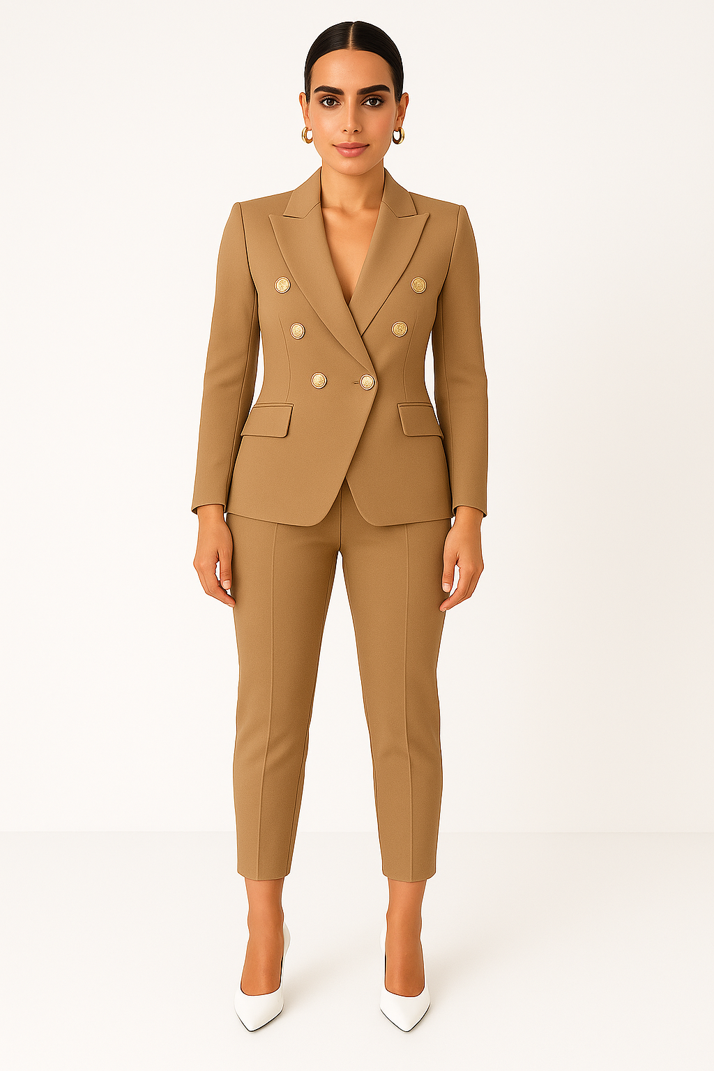 Michela - Elegant and Modern Double-Breasted Women's Trousers Suit
