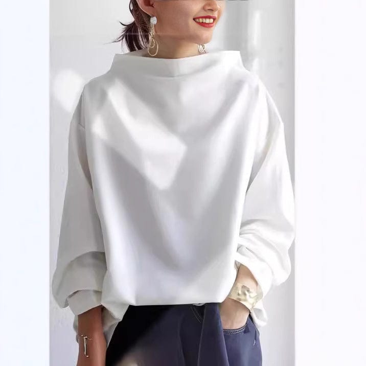 Mila | Women Relaxed Fit High Neck Long Sleeve Top