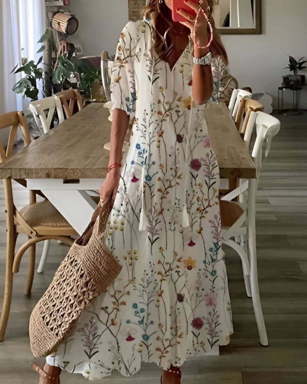 Isla | Women Bohemian V-Neck Maxi Dress