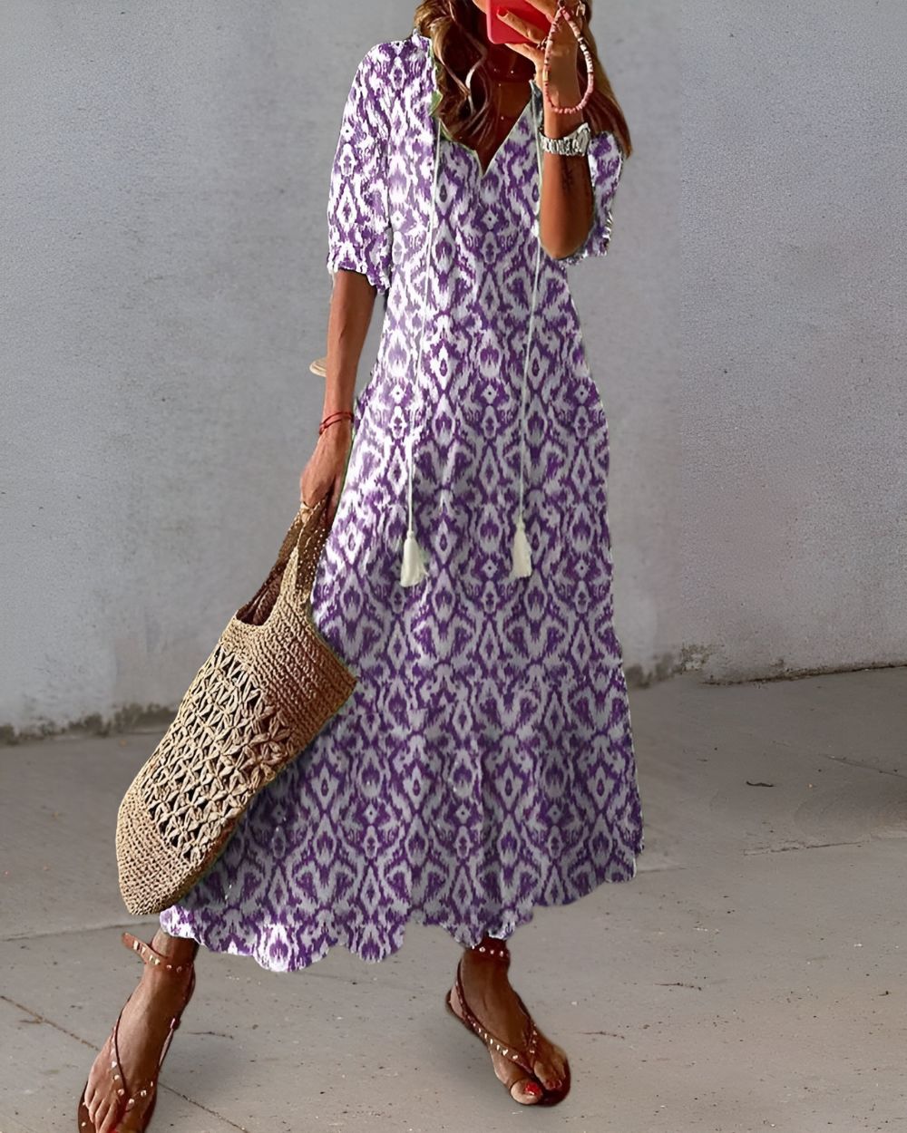 Isla | Women Bohemian V-Neck Maxi Dress
