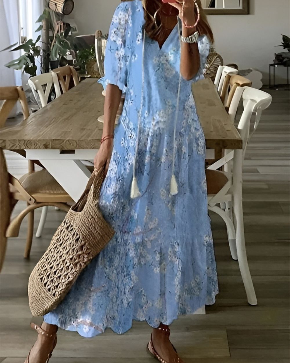 Isla | Women Bohemian V-Neck Maxi Dress