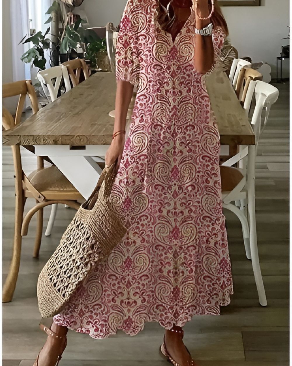 Isla | Women Bohemian V-Neck Maxi Dress