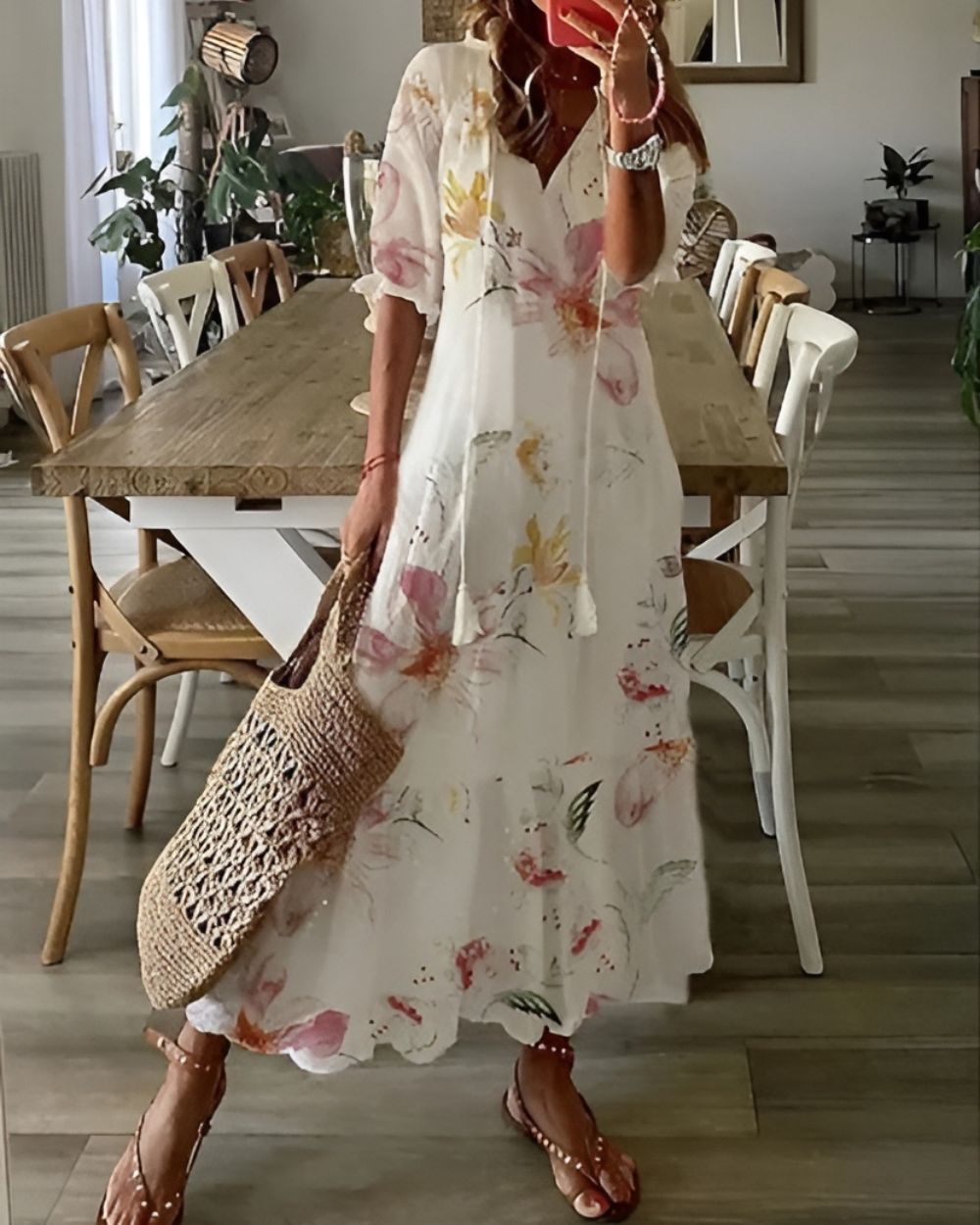 Isla | Women Bohemian V-Neck Maxi Dress
