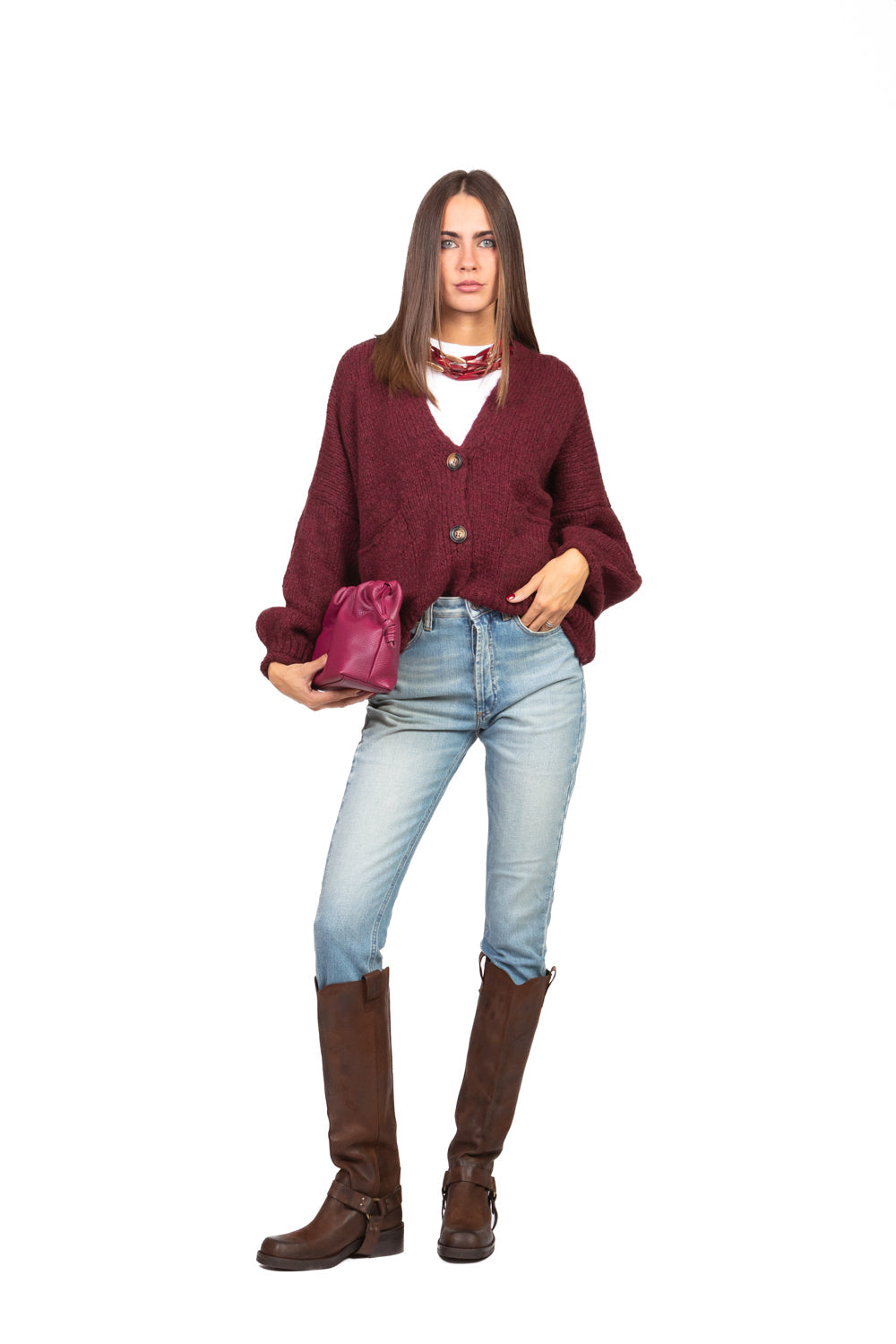 Patrizia - Balloon Sleeve Oversized Cardigan