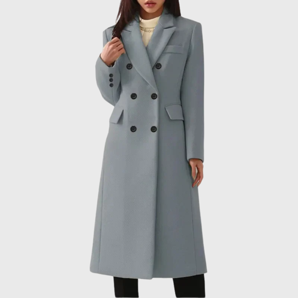 Women's Long, Double-breasted Wool Coat With A Tailored Fit – A Warm And Elegant Winter Coat For Cold Days, Everyday Wear, And Smart-casual Style
