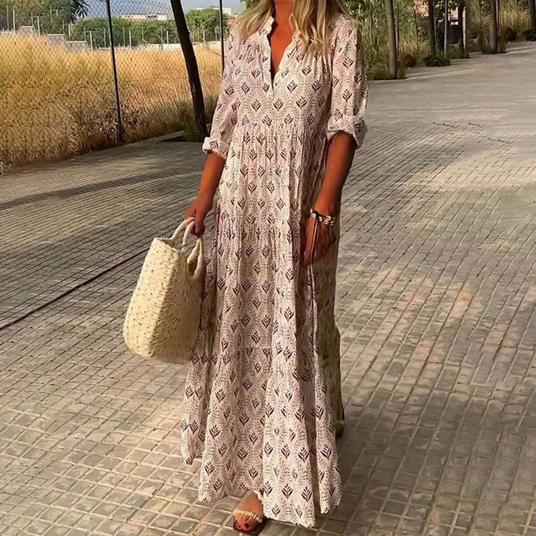 Elodie | Women Relaxed Fit Long Sleeve Boho Maxi Dress