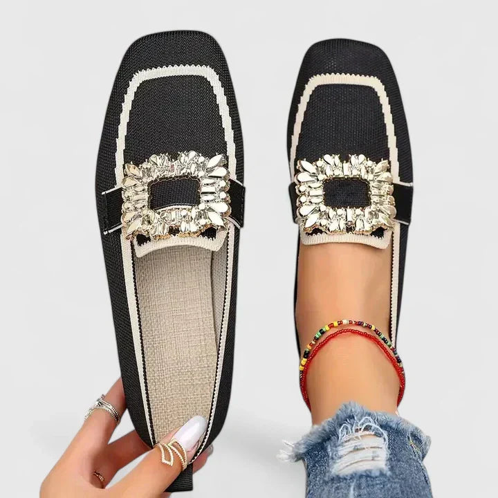 Elodie | Women Square Toe Embellished Slip On Loafers