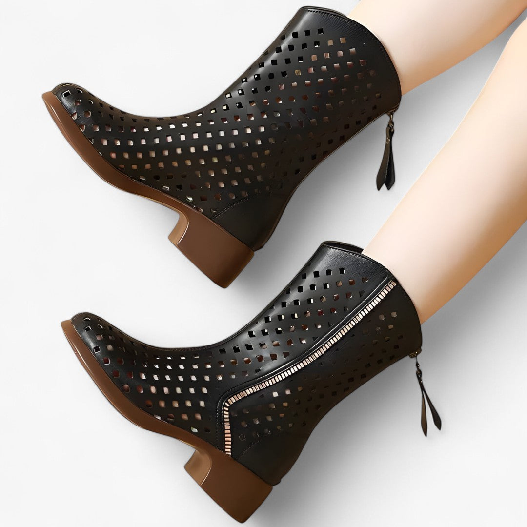 Hermine - Women's Perforated Elegant Boots