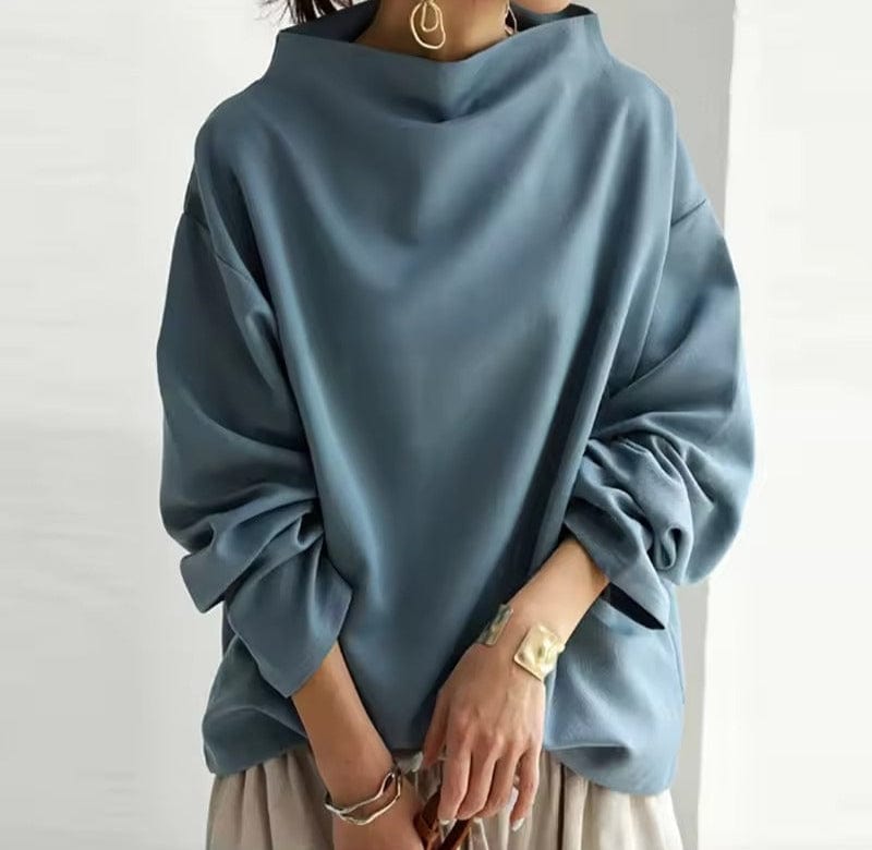 Mila | Women Relaxed Fit High Neck Long Sleeve Top