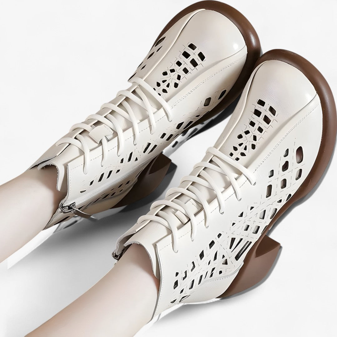Havina - Women's Ankle Boots with Hand-Stitched Laces