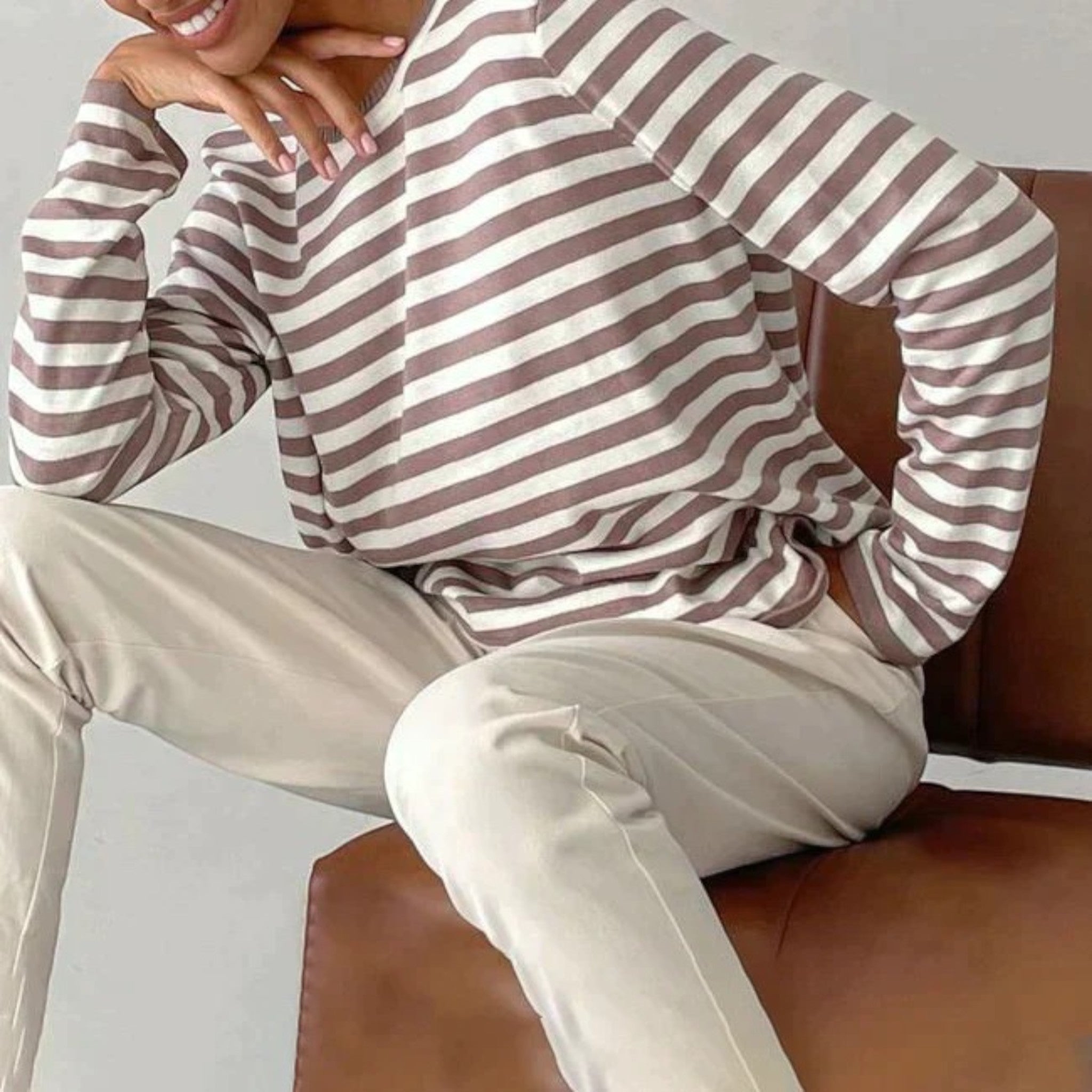 Umbra – Classic Long Sleeve Striped T-Shirt for Women