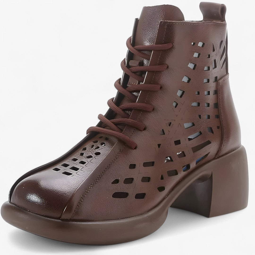 Havina - Women's Ankle Boots with Hand-Stitched Laces
