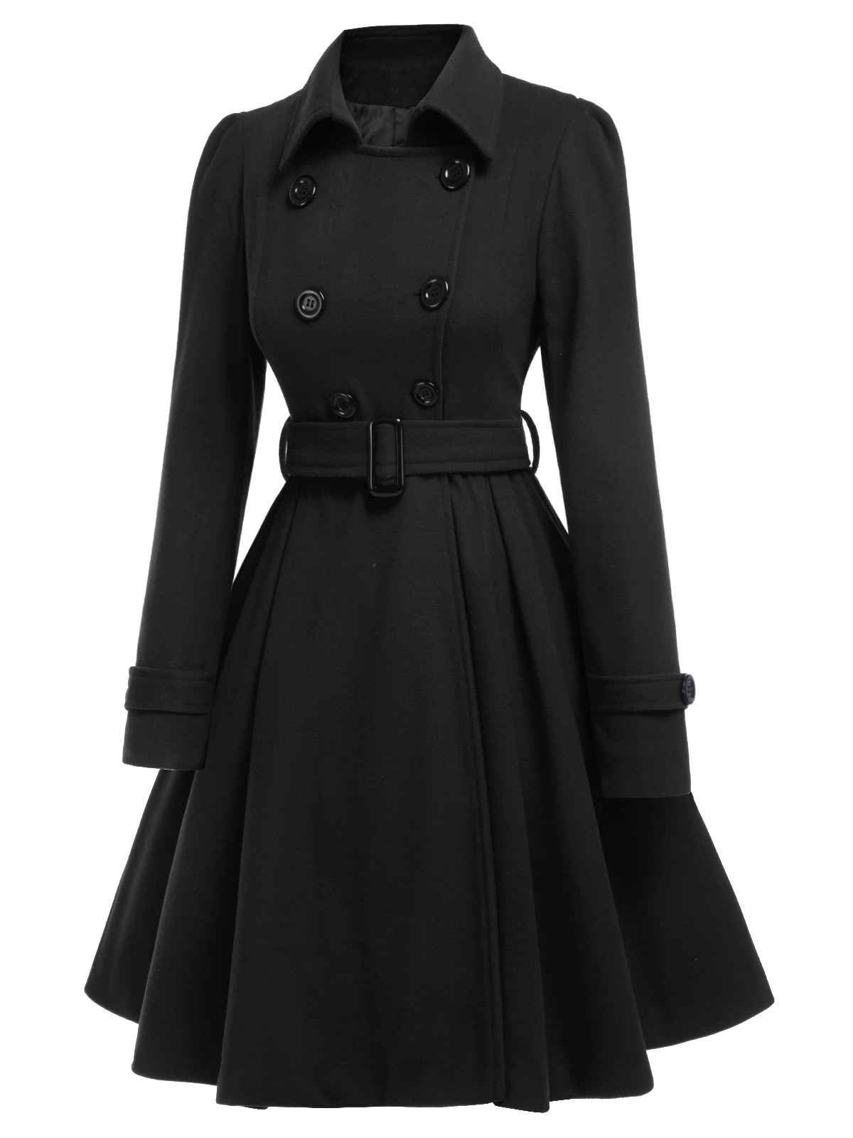 Eva - Slim monochrome coat with elegant lapels