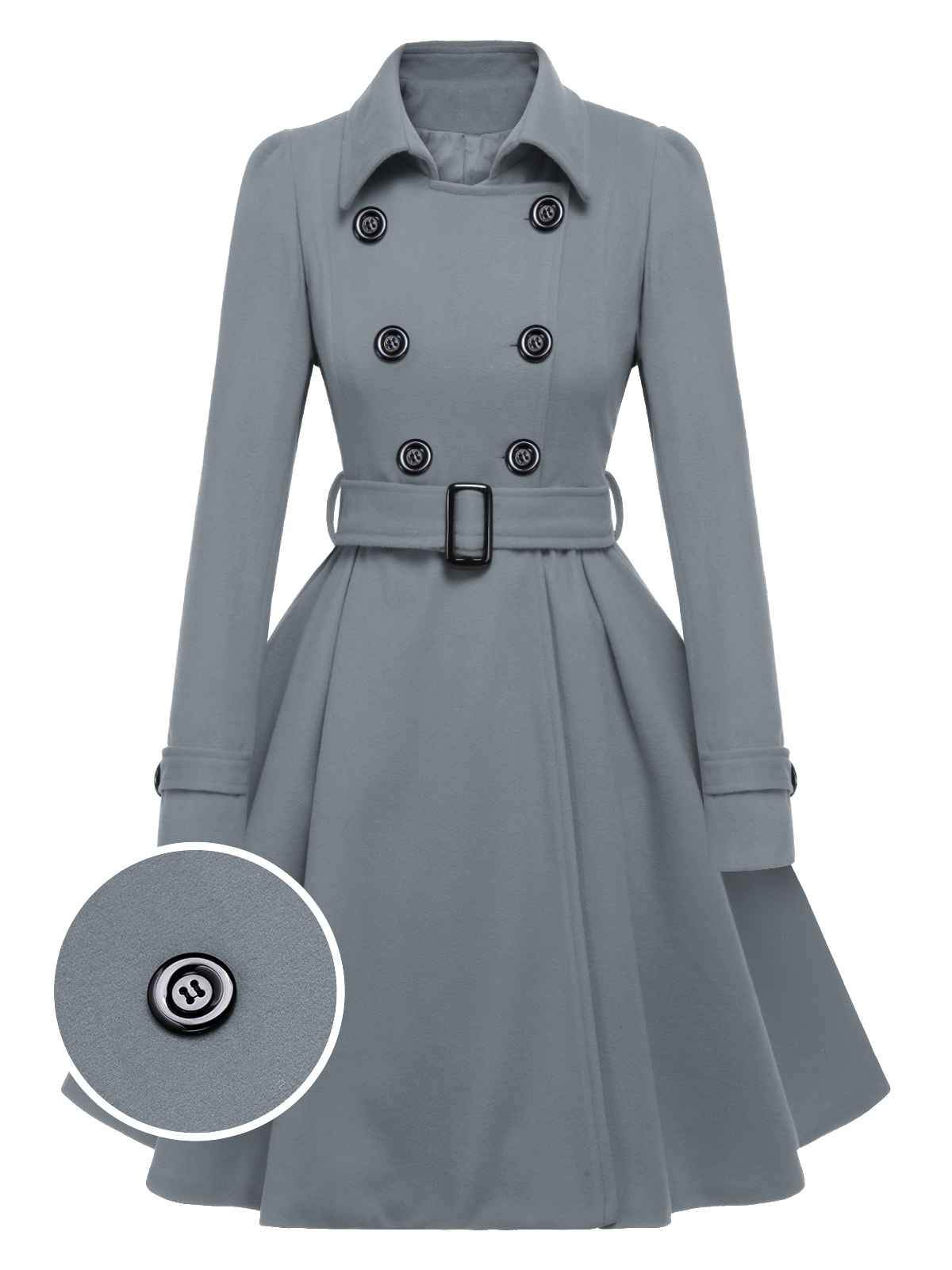 Eva - Slim monochrome coat with elegant lapels