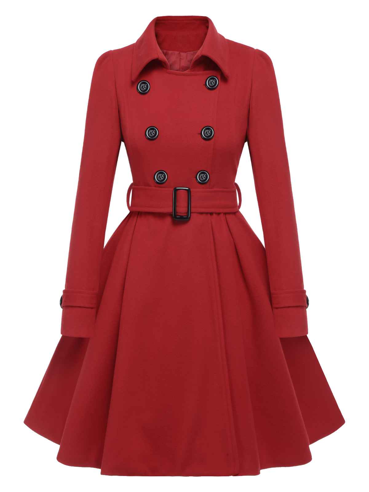 Eva - Slim monochrome coat with elegant lapels