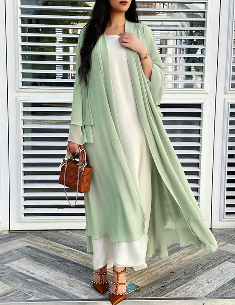 Women's Sheer Chiffon Cardigan – A Long, Open Cardigan For Everyday Wear, Vacations, Parties, And Smart-casual Styles