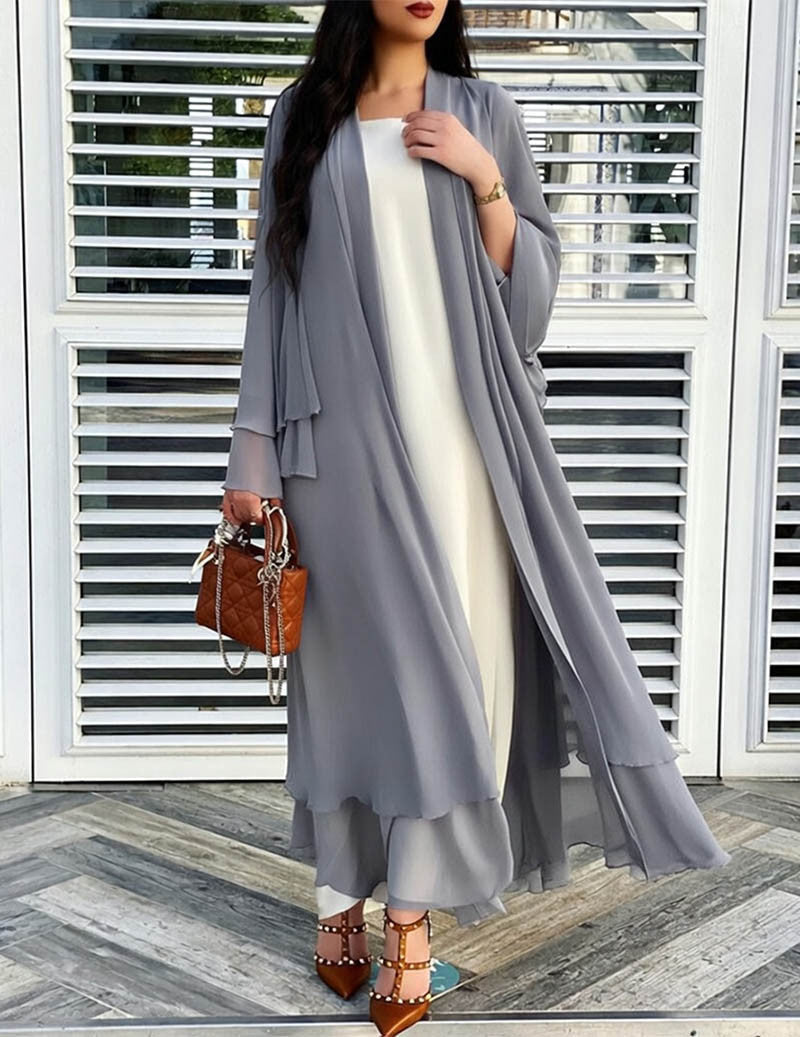 Women's Sheer Chiffon Cardigan – A Long, Open Cardigan For Everyday Wear, Vacations, Parties, And Smart-casual Styles