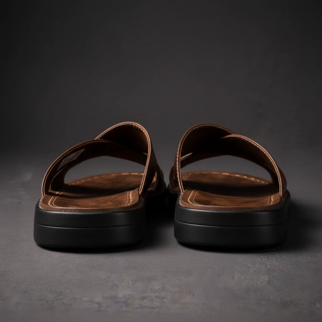 Men's Slide Sandals With Crisscross Straps And A Slip-on Design – Lightweight Summer Sandals For Vacation, Everyday Wear, And Leisure