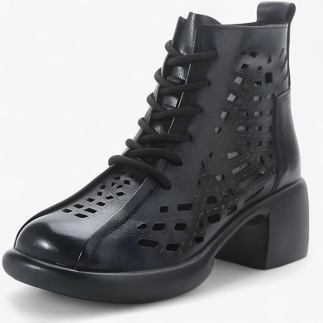 Havina - Women's Ankle Boots with Hand-Stitched Laces