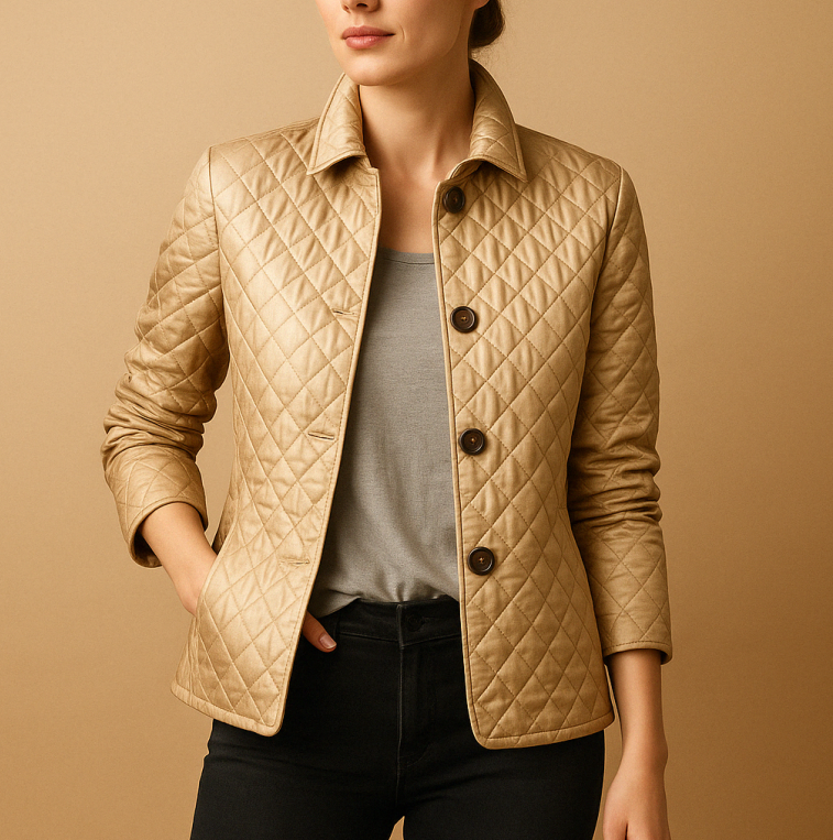Paola – Elegant Autumn Jacket in Silk and Cotton for Women