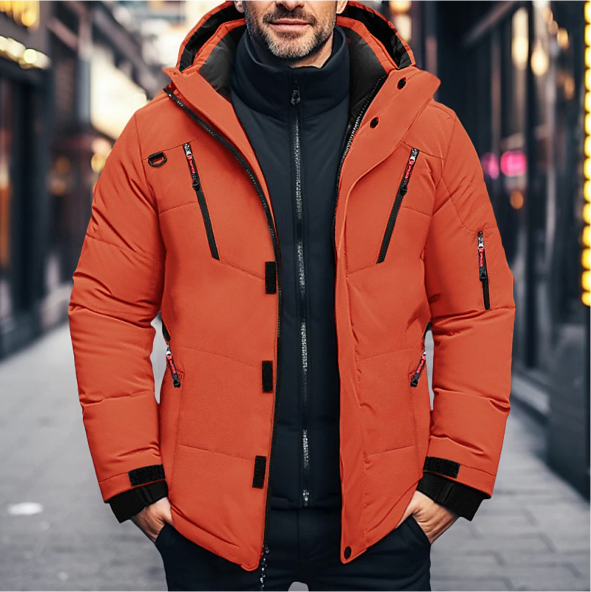 Men's Waterproof Winter Parka With Hood, Insulated Design, And Multiple Pockets – Warm Outerwear For Cold Days, City Life, And Outdoor Use