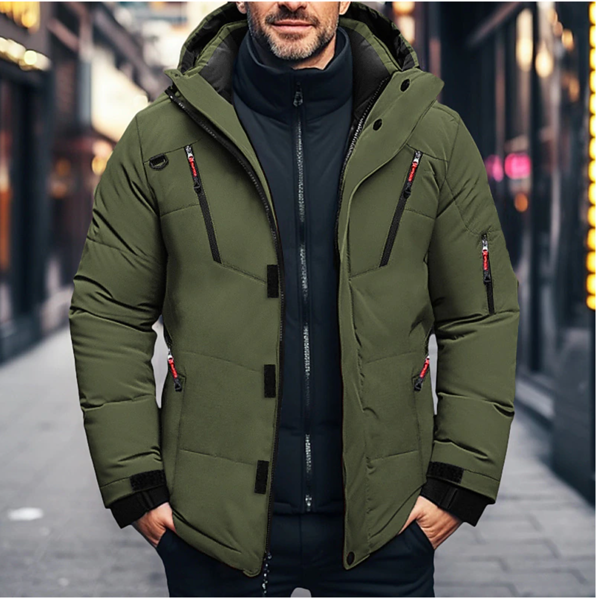 Men's Waterproof Winter Parka With Hood, Insulated Design, And Multiple Pockets – Warm Outerwear For Cold Days, City Life, And Outdoor Use