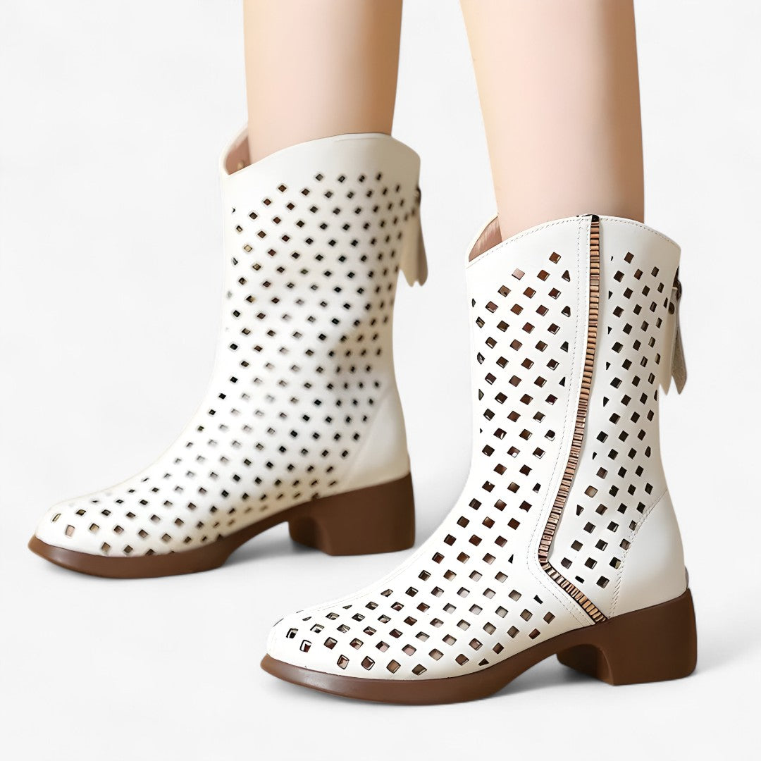 Hermine - Women's Perforated Elegant Boots