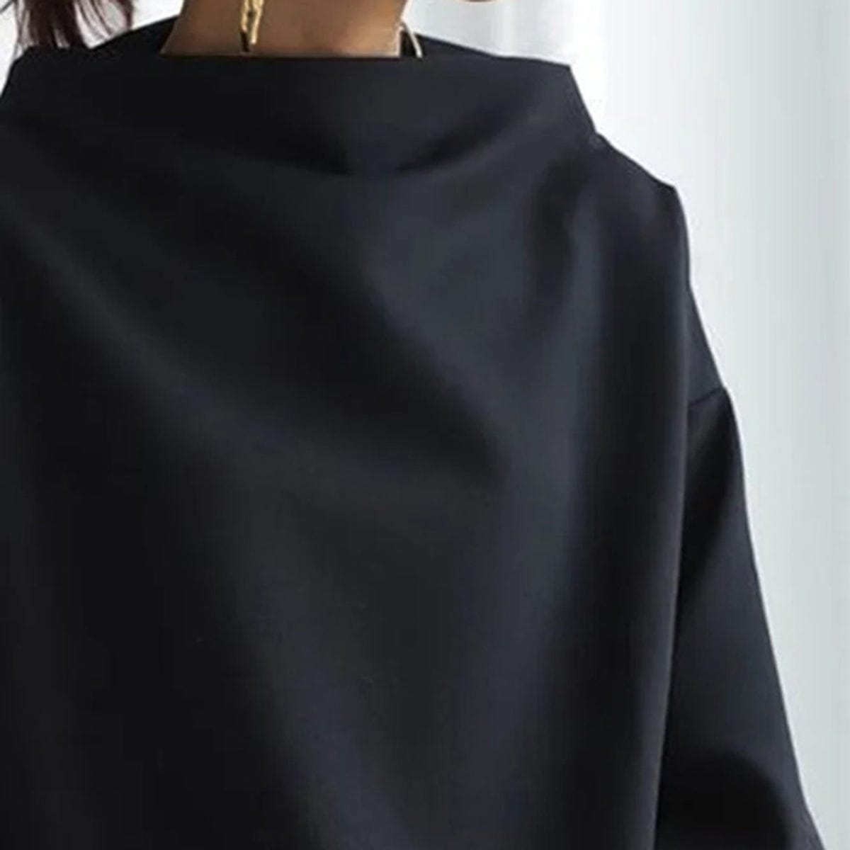 Mila | Women Relaxed Fit High Neck Long Sleeve Top
