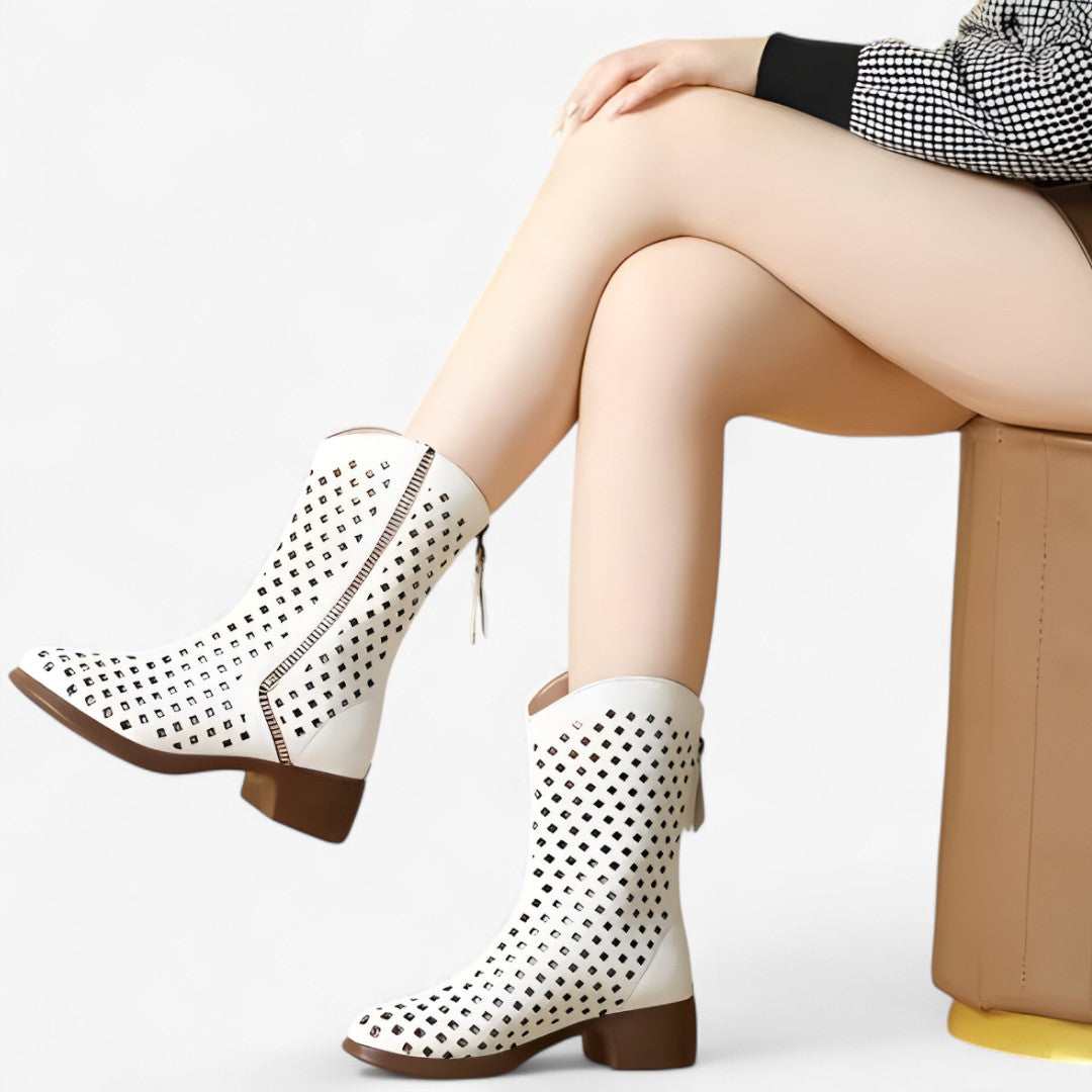 Hermine - Women's Perforated Elegant Boots