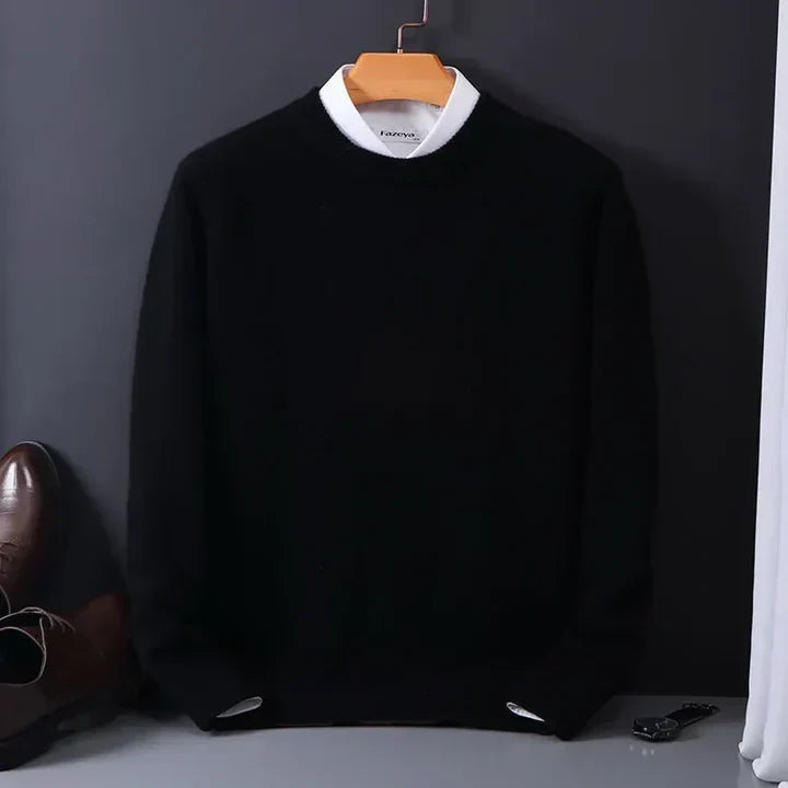 Men's Cashmere Sweater With A Crew Neck And Soft Knit – An Elegant Pullover For Fall, Winter, Everyday Wear, And Smart-casual Style