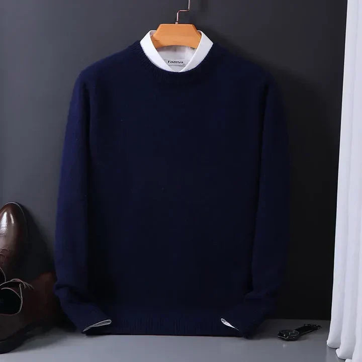 Men's Cashmere Sweater With A Crew Neck And Soft Knit – An Elegant Pullover For Fall, Winter, Everyday Wear, And Smart-casual Style