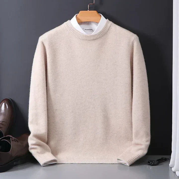 Men's Cashmere Sweater With A Crew Neck And Soft Knit – An Elegant Pullover For Fall, Winter, Everyday Wear, And Smart-casual Style