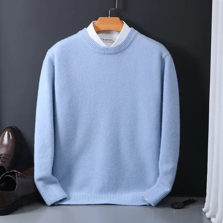 Men's Cashmere Sweater With A Crew Neck And Soft Knit – An Elegant Pullover For Fall, Winter, Everyday Wear, And Smart-casual Style