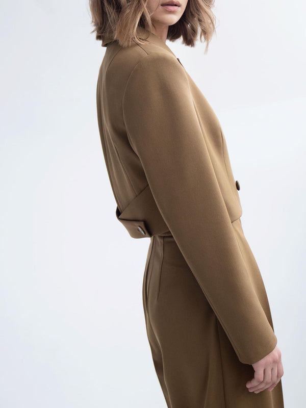 Mariella - Women's Short Blazer and High-Waisted Trousers Set