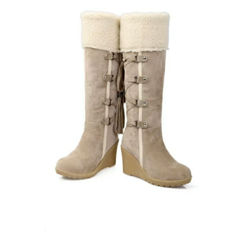 Maddalena - Knee-High Wedge Boots for Women with Tassels
