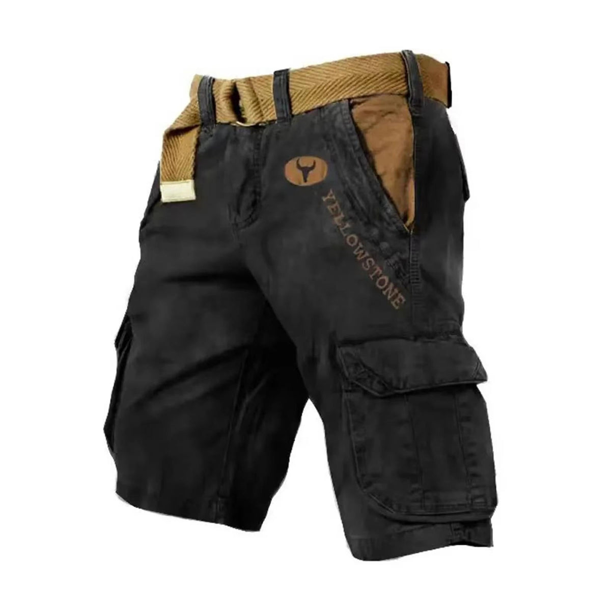 Men's Washed Cargo Shorts - Relaxed Utility Fit For Outdoor Summer Wear