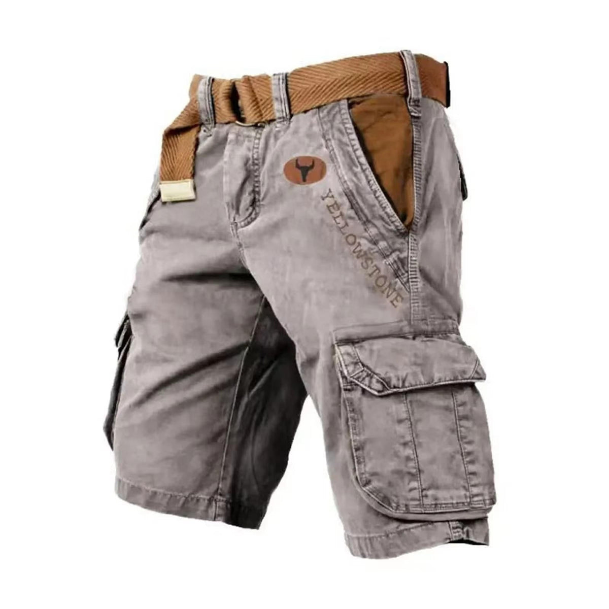 Men's Washed Cargo Shorts - Relaxed Utility Fit For Outdoor Summer Wear
