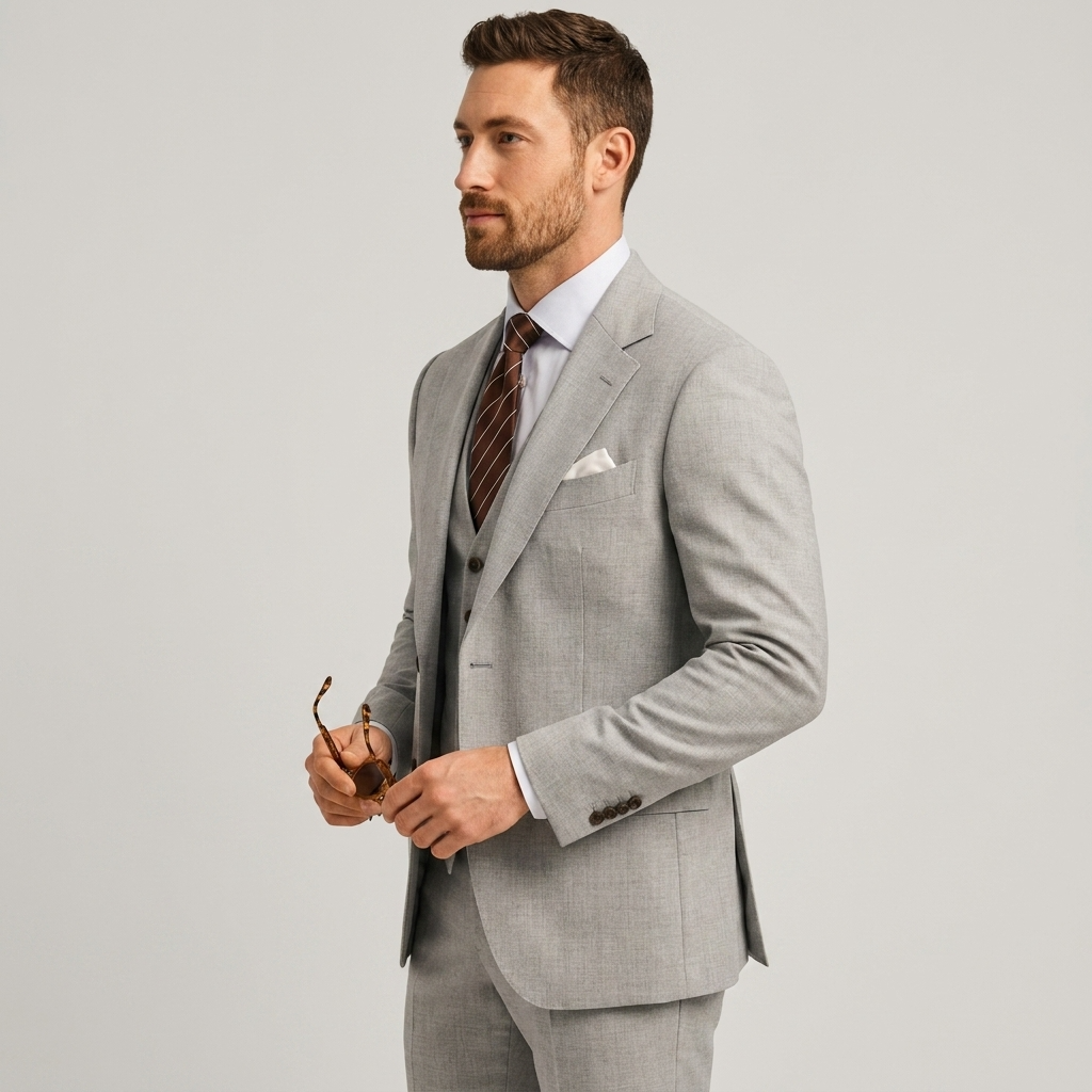 Men's 3-piece Suit With A Tailored Blazer, Vest, And Pants – An Elegant Suit Set For Weddings, Business, And Formal Occasions